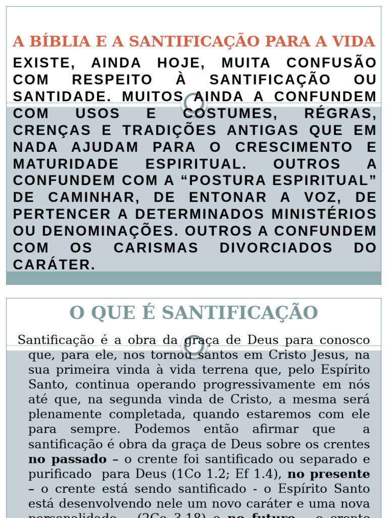 A Bíblia e A Santificação para A Vida | PDF | Pecado | Santo