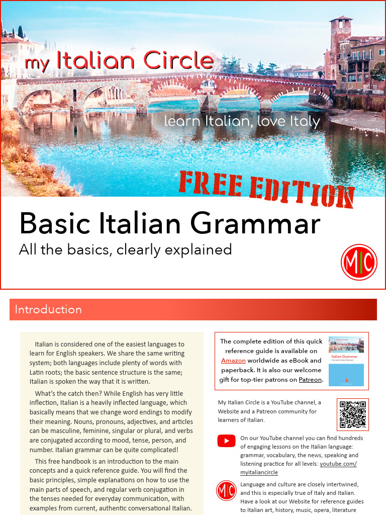 Essential Italian Grammar Guide | PDF | Grammatical Gender ...