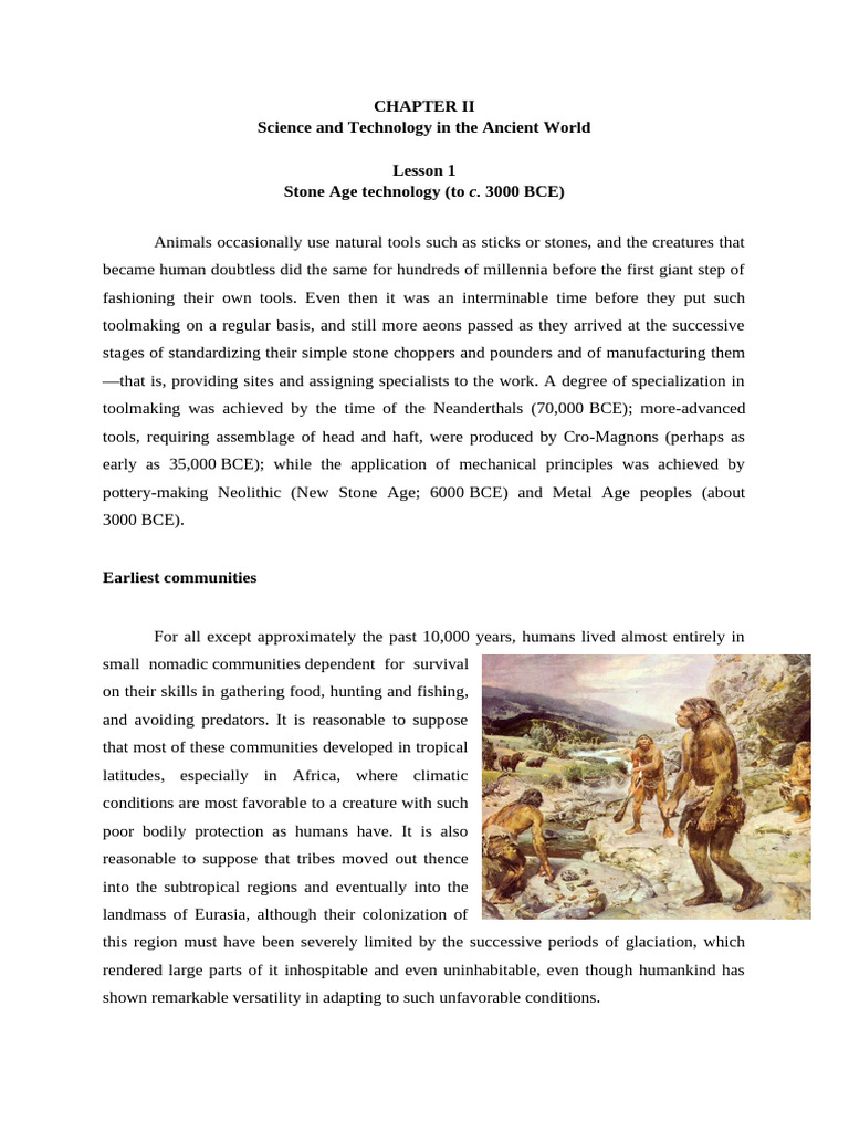Ancient Stone Age Technology Overview | PDF | Stone Age | Neolithic