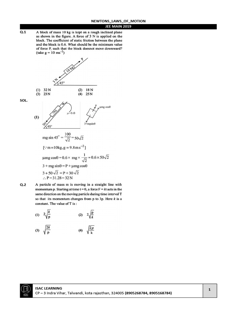 Newtons Laws of Motion | PDF | Isaac Newton | Mechanics