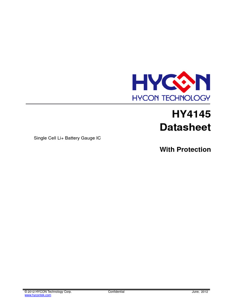 HY4145 Li+ Battery Gauge IC Datasheet | PDF | Electrical Engineering ...