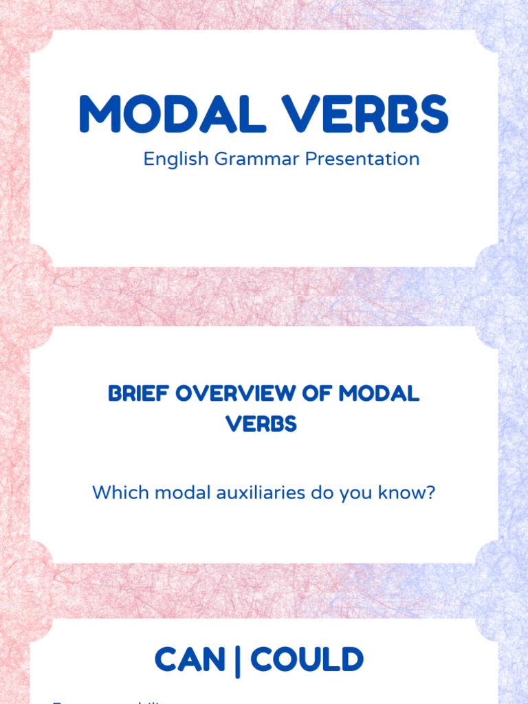 Understanding Modal Verbs in English | PDF | Verb | Semantic Units
