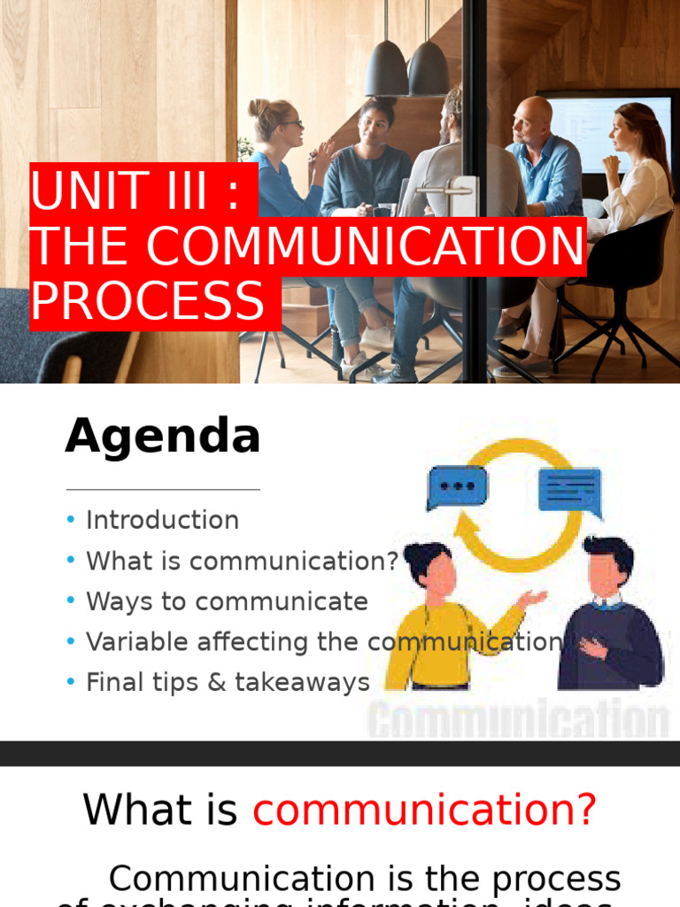 Unit III. The Communication Process - Final | PDF | Communication ...