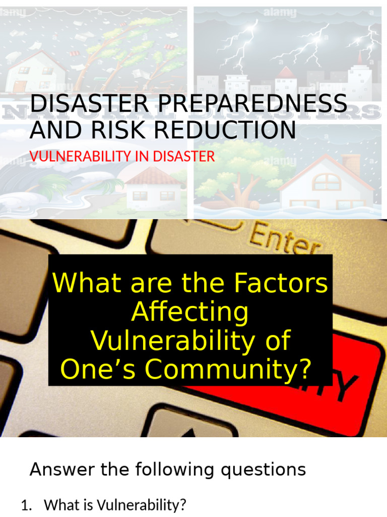 Lesson 6 Vulnerability in Disaster | PDF | Vulnerability | Disaster ...