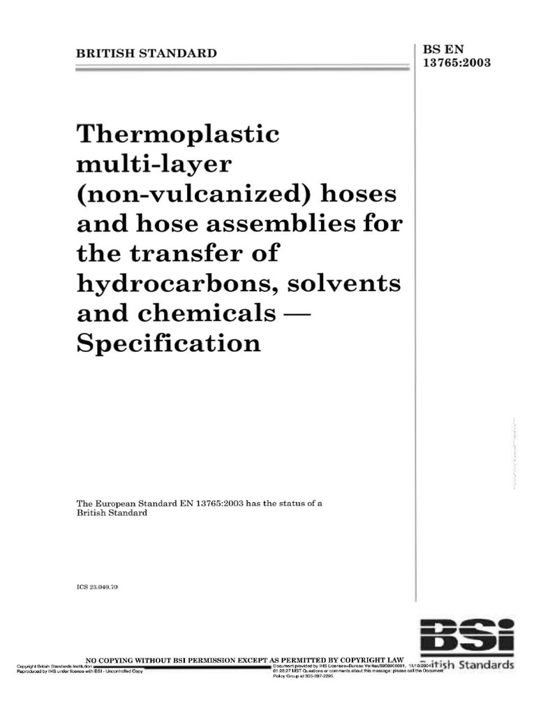 BS en 13765 | PDF | International Electrotechnical Commission