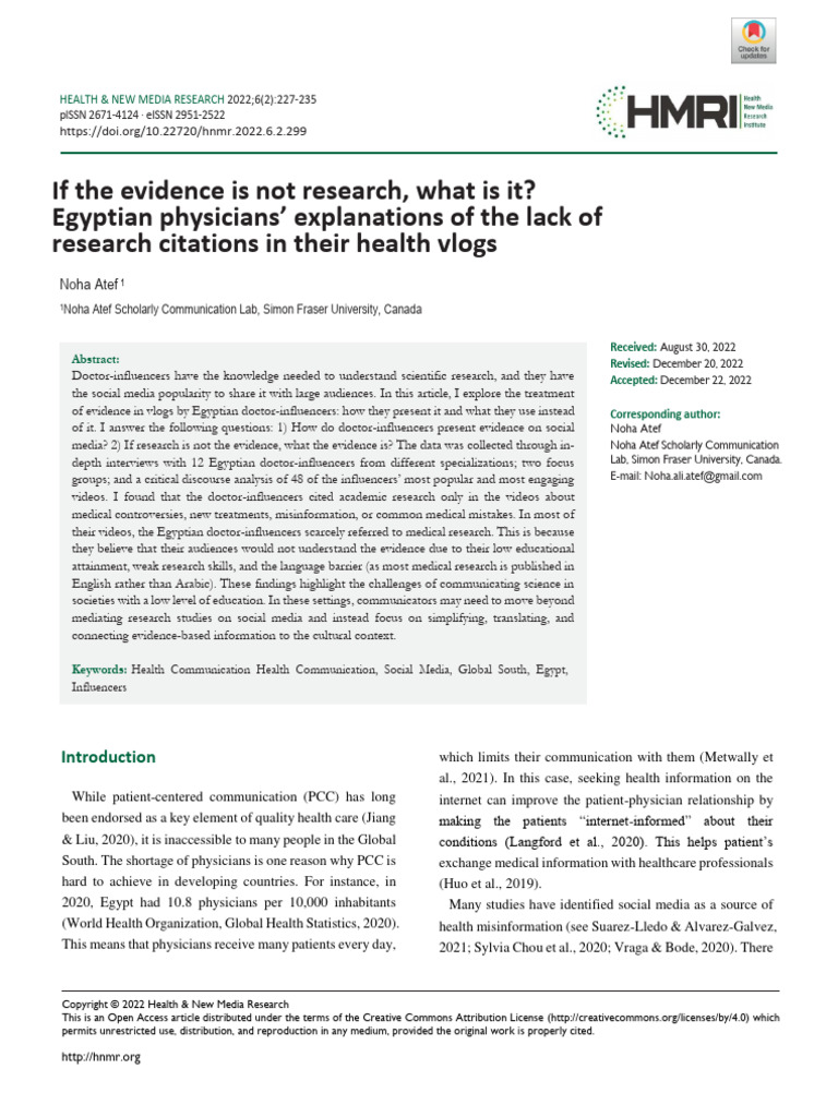 If The Evidence Is Not Research What Is | PDF | Health Care