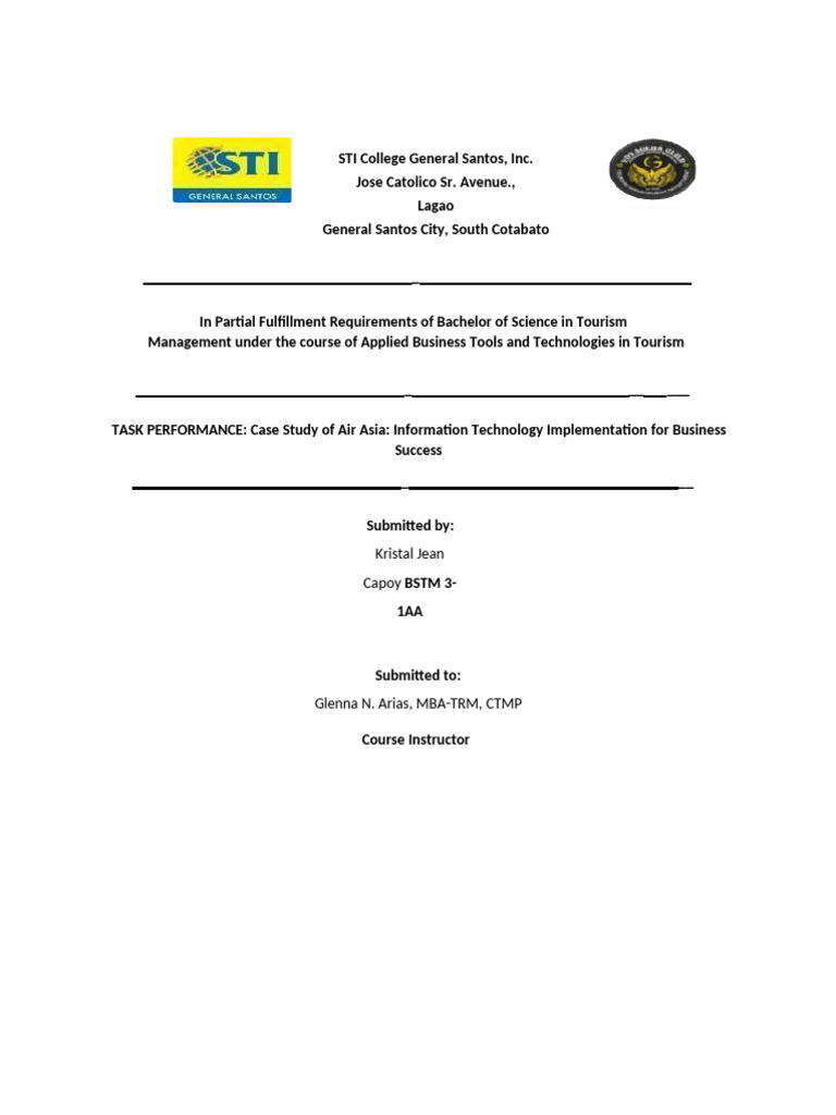 08 Task Performance 1 (123) 383 | PDF | Competitive Advantage | Business