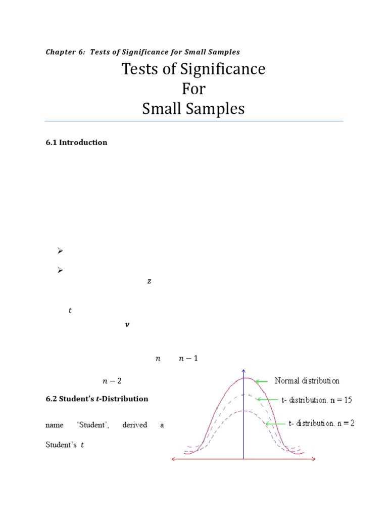 Small Sample Significance Tests Guide | PDF