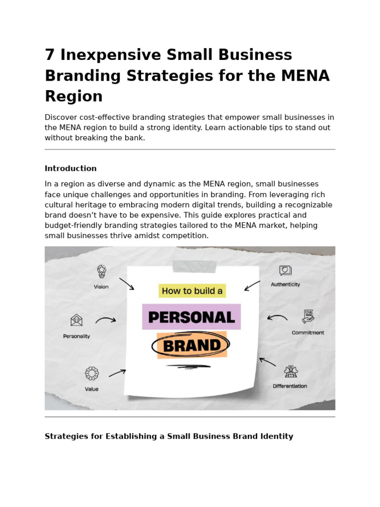 Branding Strategies for MENA Small Businesses | PDF | Brand | Marketing - Small Business Branding Strategies For Online Business