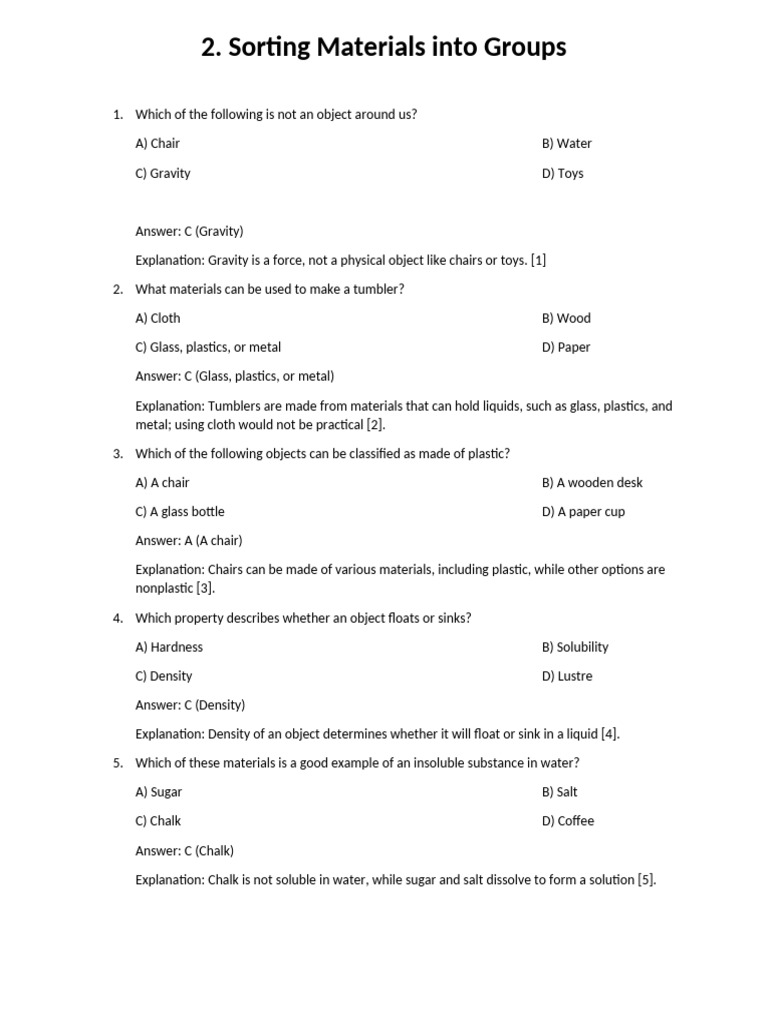 Science Quiz for Students | PDF | Solid | Water