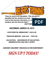 Harvest Training Flyer