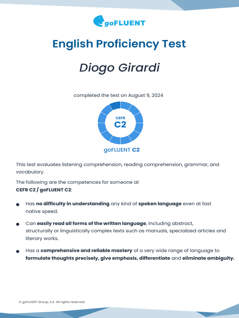 Cefr C2 English Proficiency Test Results Pdf