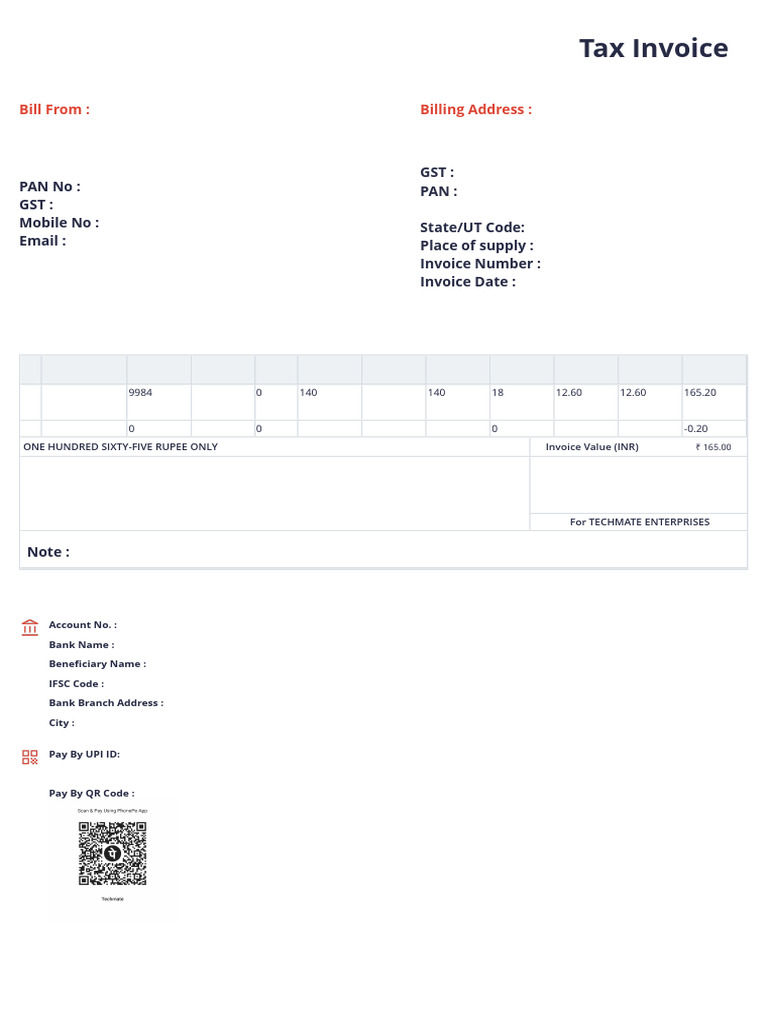 Mauri Anz Tax Invoice