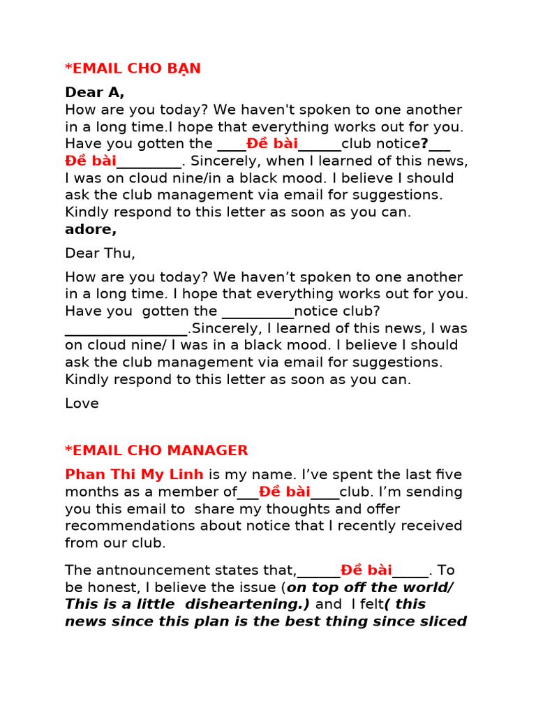 Email Recommendations for Club Management | PDF