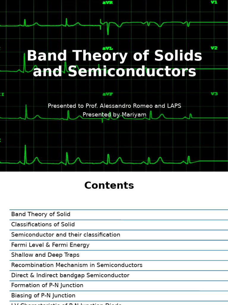 Basic Solid State Presentation | PDF | Semiconductors | P–N Junction
