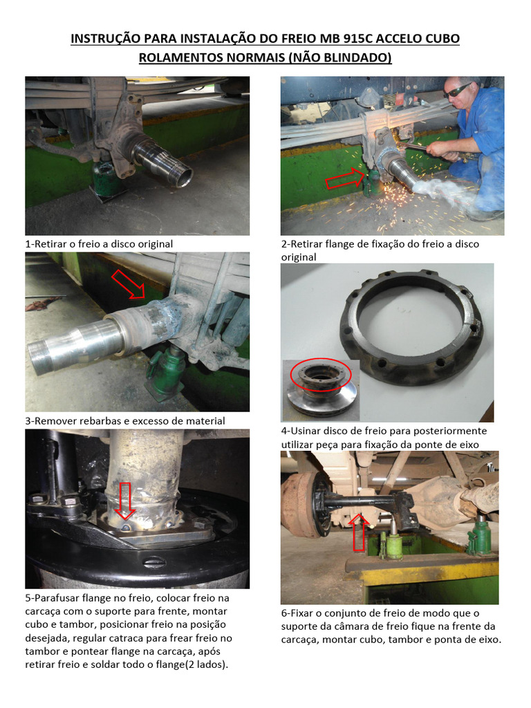 INSTRUÇÃO DE INSTALAÇÃO FREIO MB 915C ACCELO | PDF