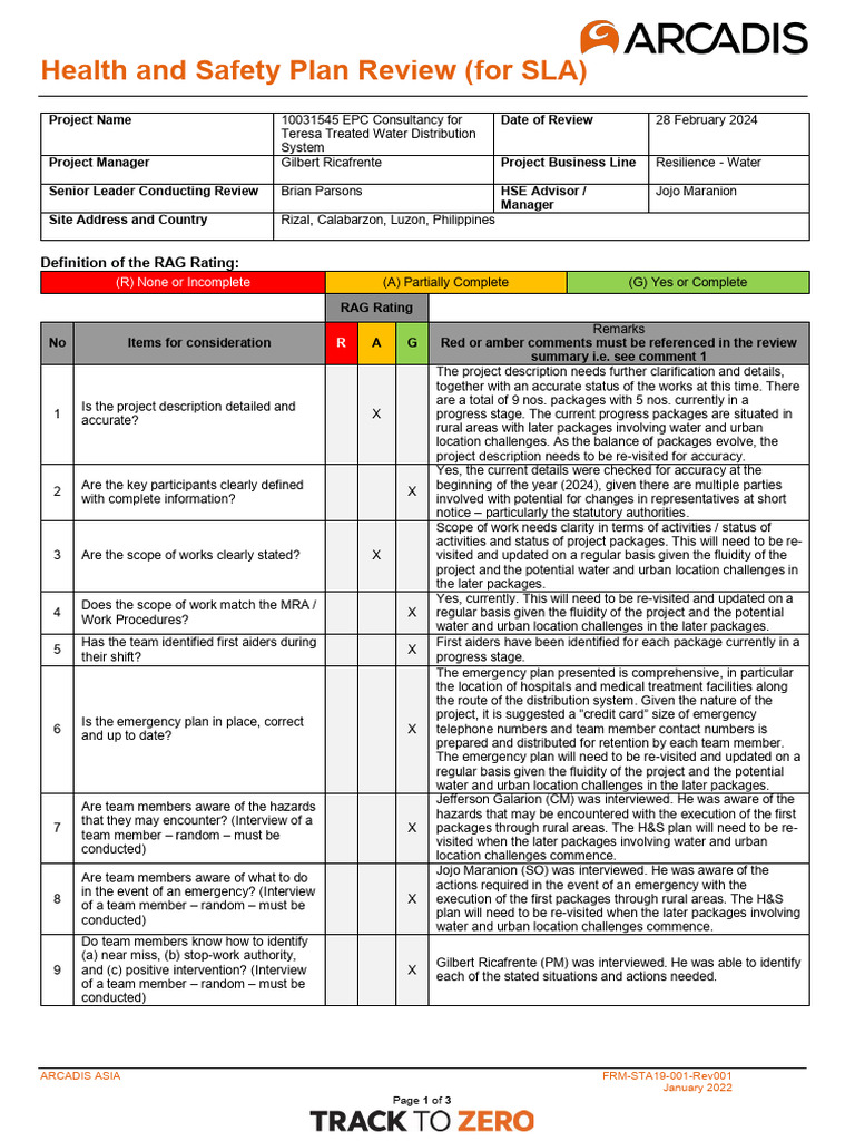 H and S Form - 10031545.bp | PDF