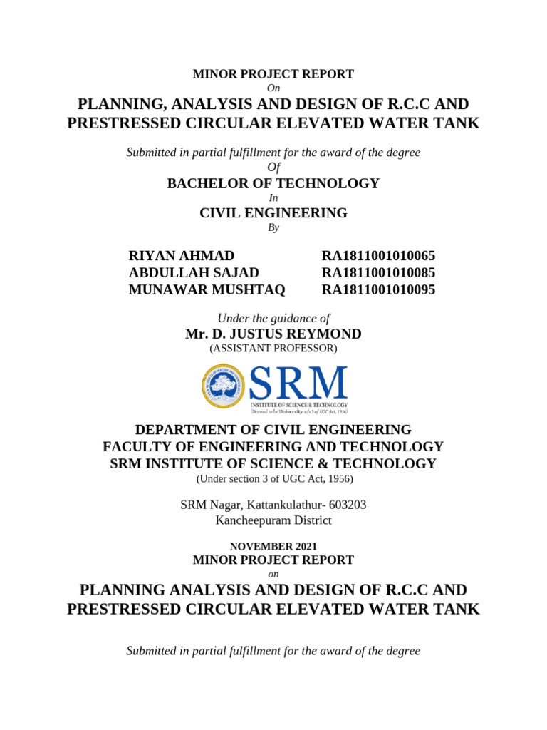 Minor project report pdf water quality water