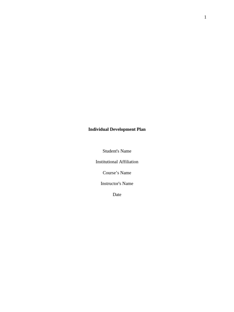 Individual Development Plan | PDF | Leadership | Mentorship