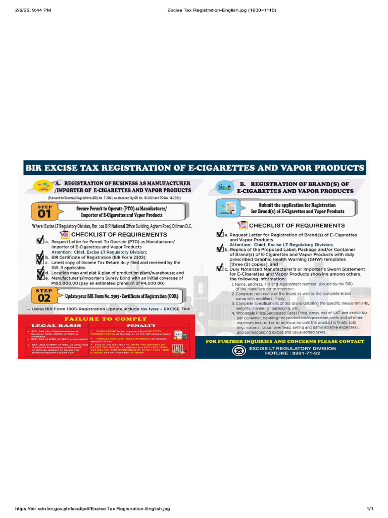 BIR Excise Tax | PDF
