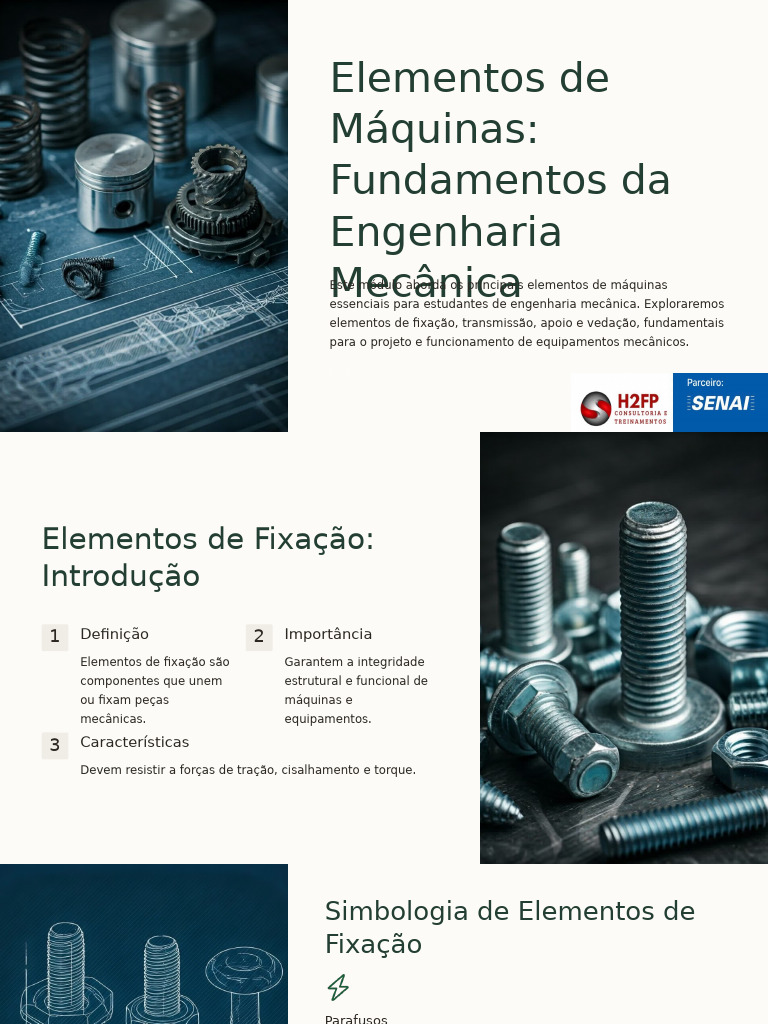 Elementos de Máquinas na Engenharia Mecânica | PDF | Engrenagem | Parafuso