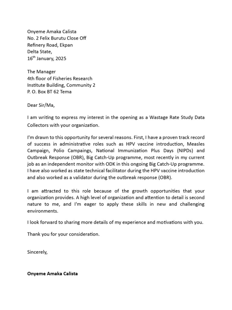 Ekah Cover Letter Pdf