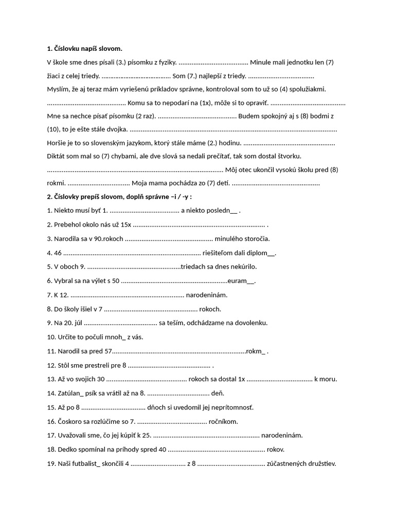 DU Číslovky 7C | PDF