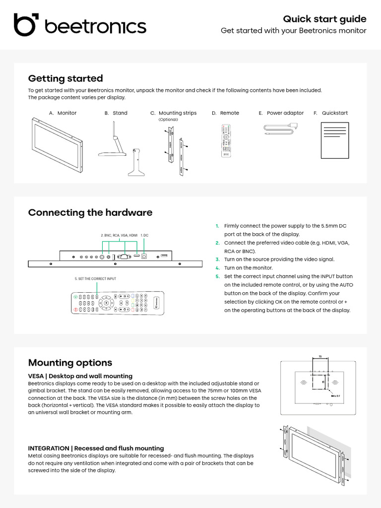 Monitor Quickstart 2024 | PDF | Computer Monitor | Qr Code