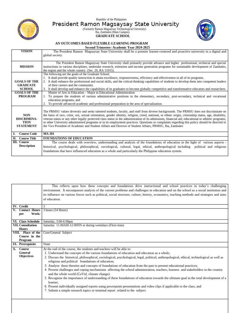 Graduate School Program Overview: MA in Education | PDF | Psychology ...