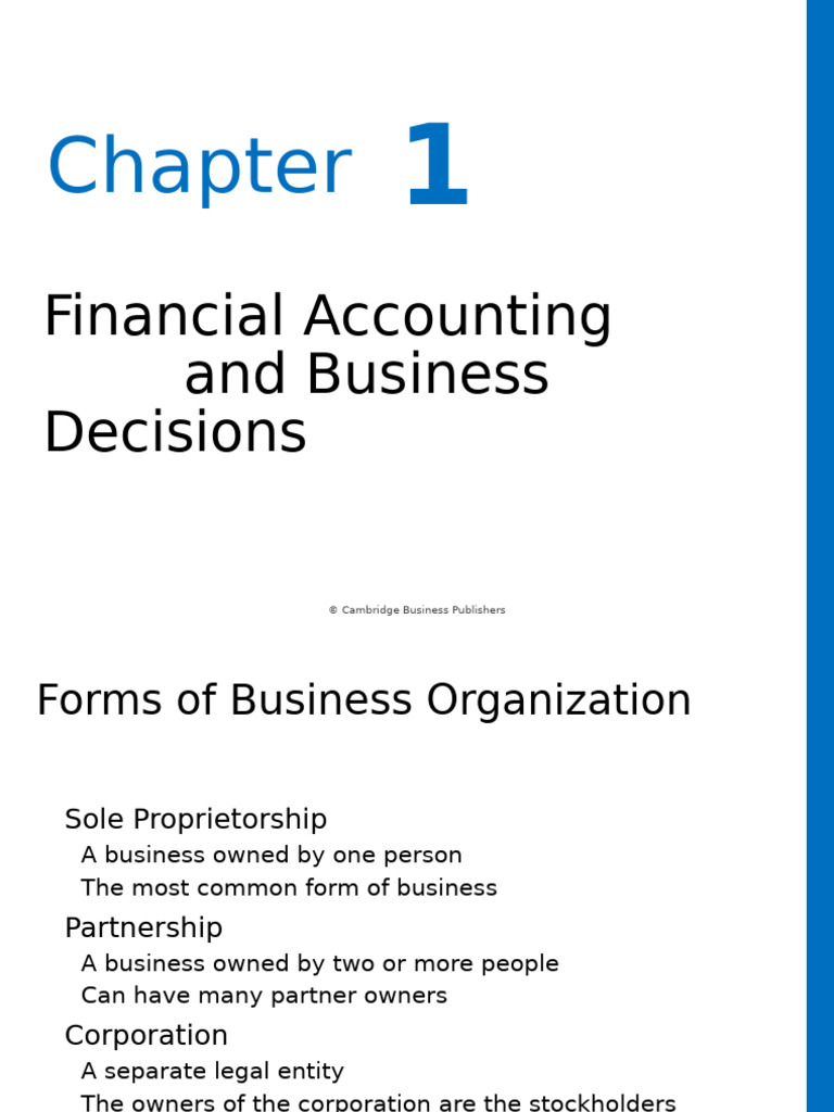 Chapter 1 Powerpoints Pdf Equity Finance Financial Accounting