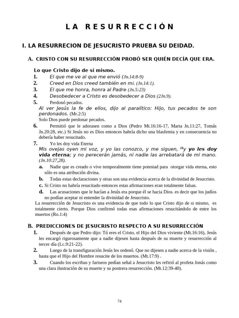 La Resurrección de Jesucristo y Su Deidad | PDF | La resurrección de ...