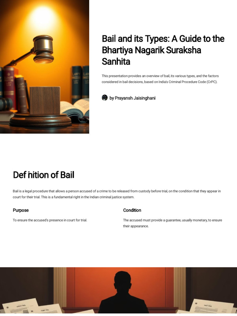 Types of Bail in Indian Law | PDF | Bail | Surety