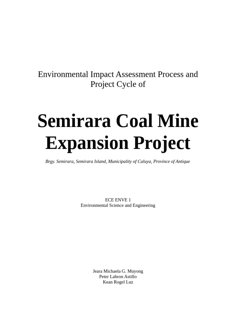 Semirara Coal Mine Expansion EIA Process | PDF | Environmental Impact ...