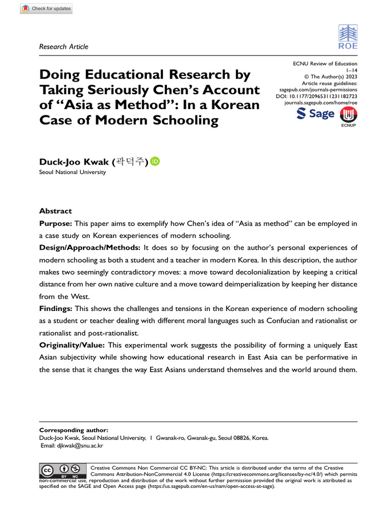 Educational Research in East Asia: Decolonial Perspectives | PDF ...