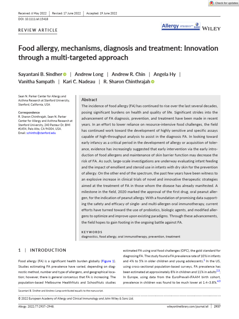 Picture of Advances in Food Allergy Diagnosis and Treatment | PDF | Allergy | Food ...
