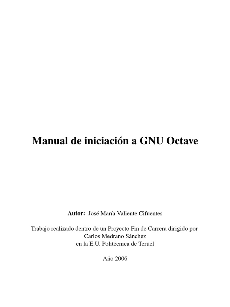 Manual Octave GNU | PDF | Matriz (Matemáticas) | Valores propios y ...