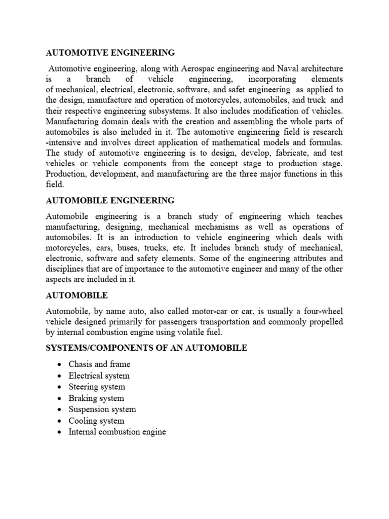 Automotive Engineering Fundamentals | PDF | Internal Combustion Engine ...