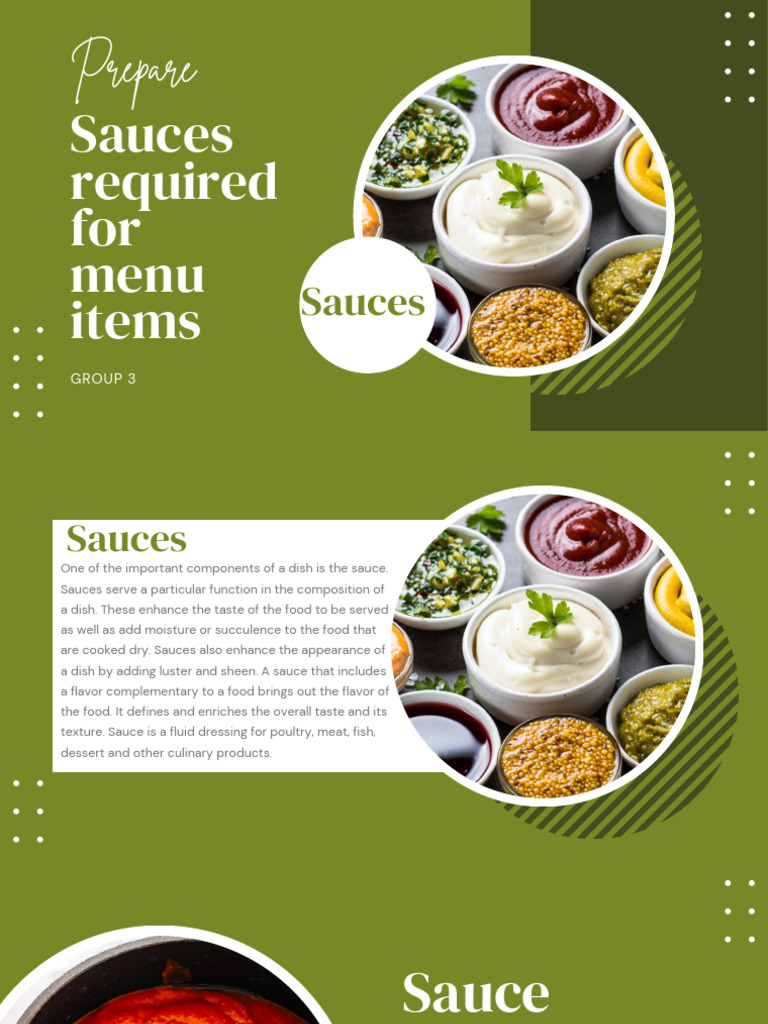Essential Sauces for Culinary Mastery | PDF | Sauce | Starch