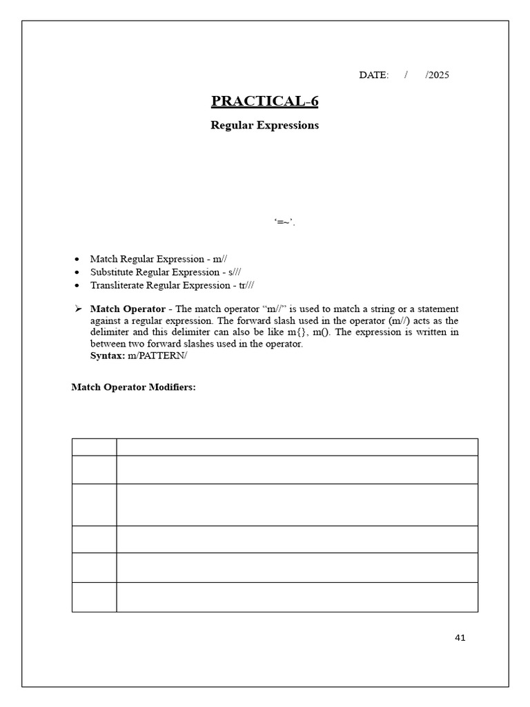 Perl Regular Expressions Guide | PDF | Regular Expression | Computer ...