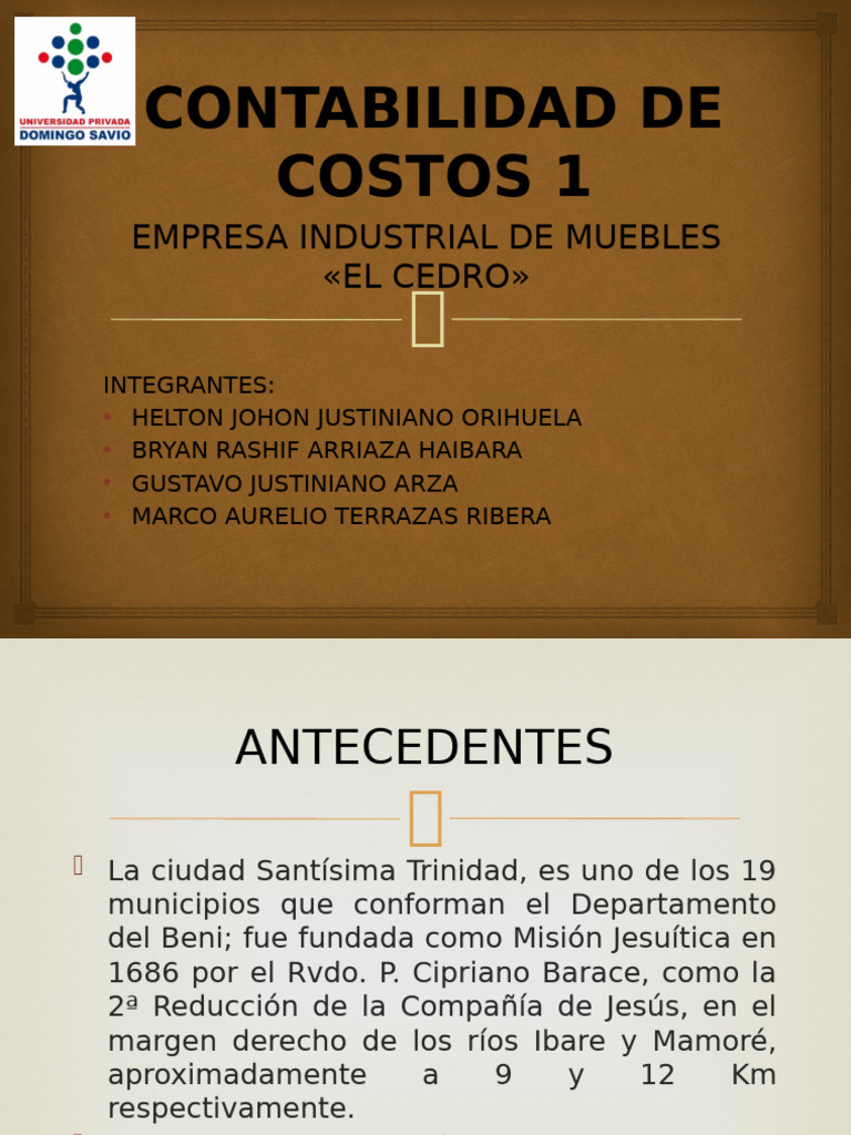 Análisis de Costos en Muebles El Cedro | PDF | Economias