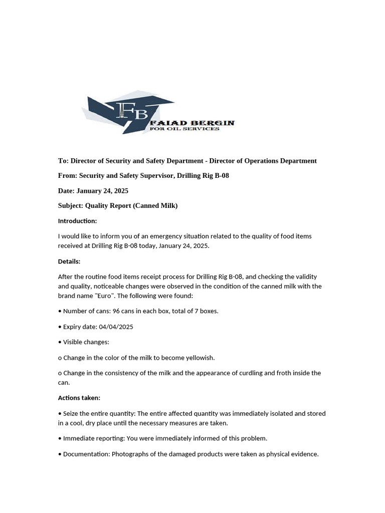Report On Poor Quality B-08 24-01-2025 | PDF