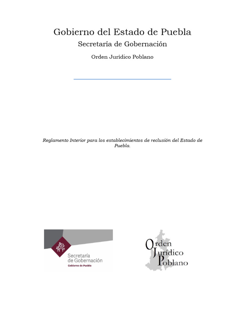 Reglamento de Reclusión en Puebla | PDF | Prisión | Estado (política)