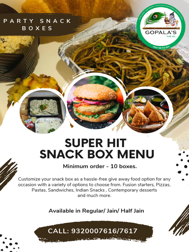 Customizable Snack Box Menu Options | PDF | Pesto | Asian Cuisine