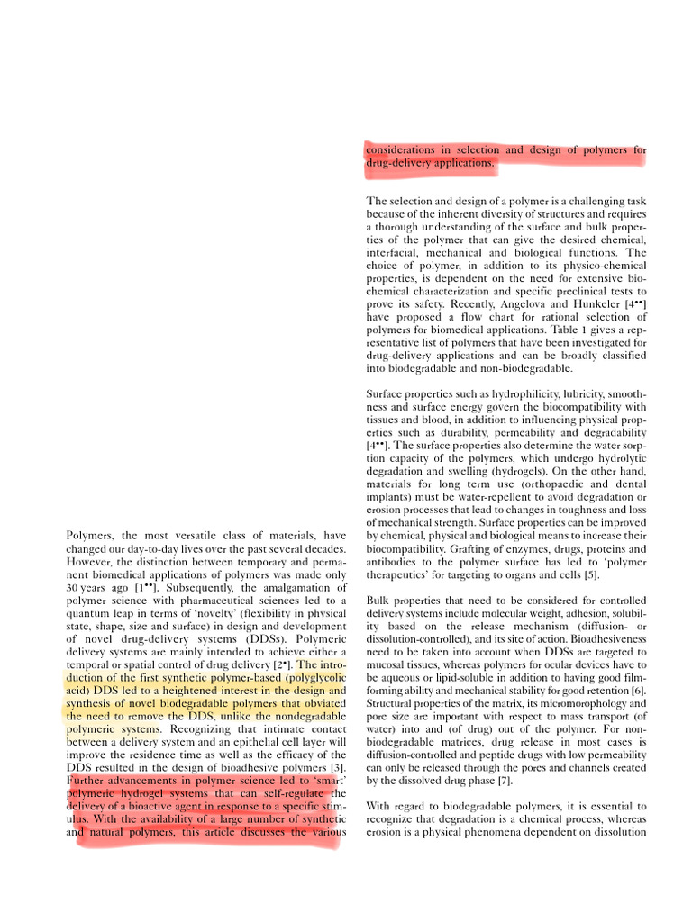 Innovations in Polymer Drug Delivery Systems | PDF | Polymers | Cell ...