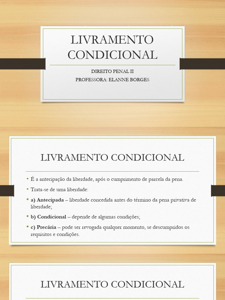Requisitos do Livramento Condicional | PDF | Liberdade condicional ...