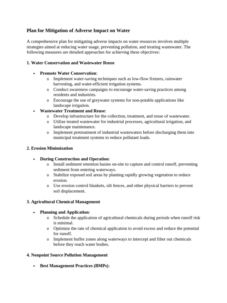 Plan For Mitigation Unt 3 | PDF | Surface Runoff | Sewage Treatment