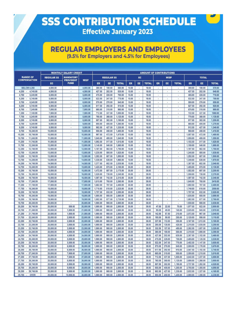 Cost Acc. Labor Contributions Table | PDF