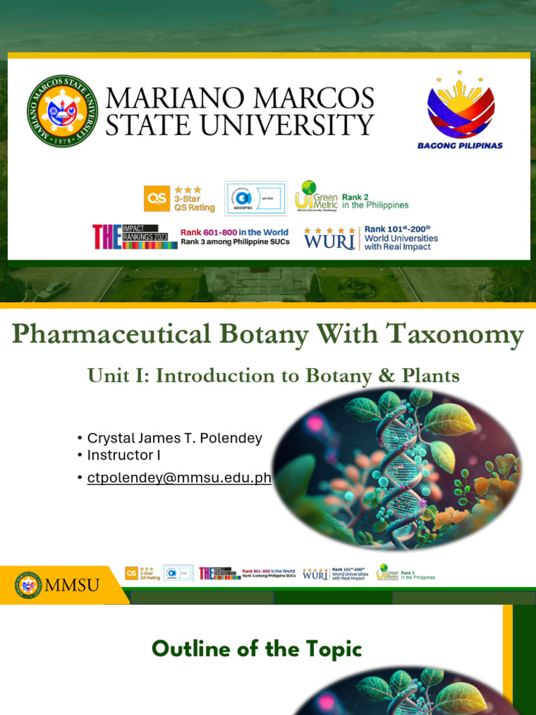 Introduction to Pharmaceutical Botany | PDF | Botany | Plants