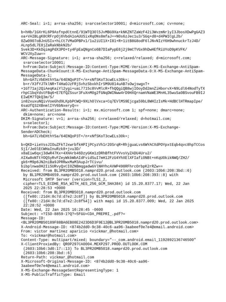 Email Header Analysis for Microsoft.com | PDF | Network Service | Email