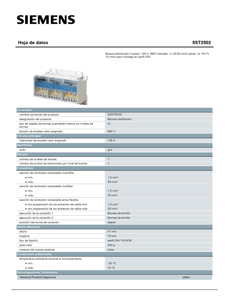 5ST2502 Datasheet Es | PDF | Bienes manufacturados | Electricidad